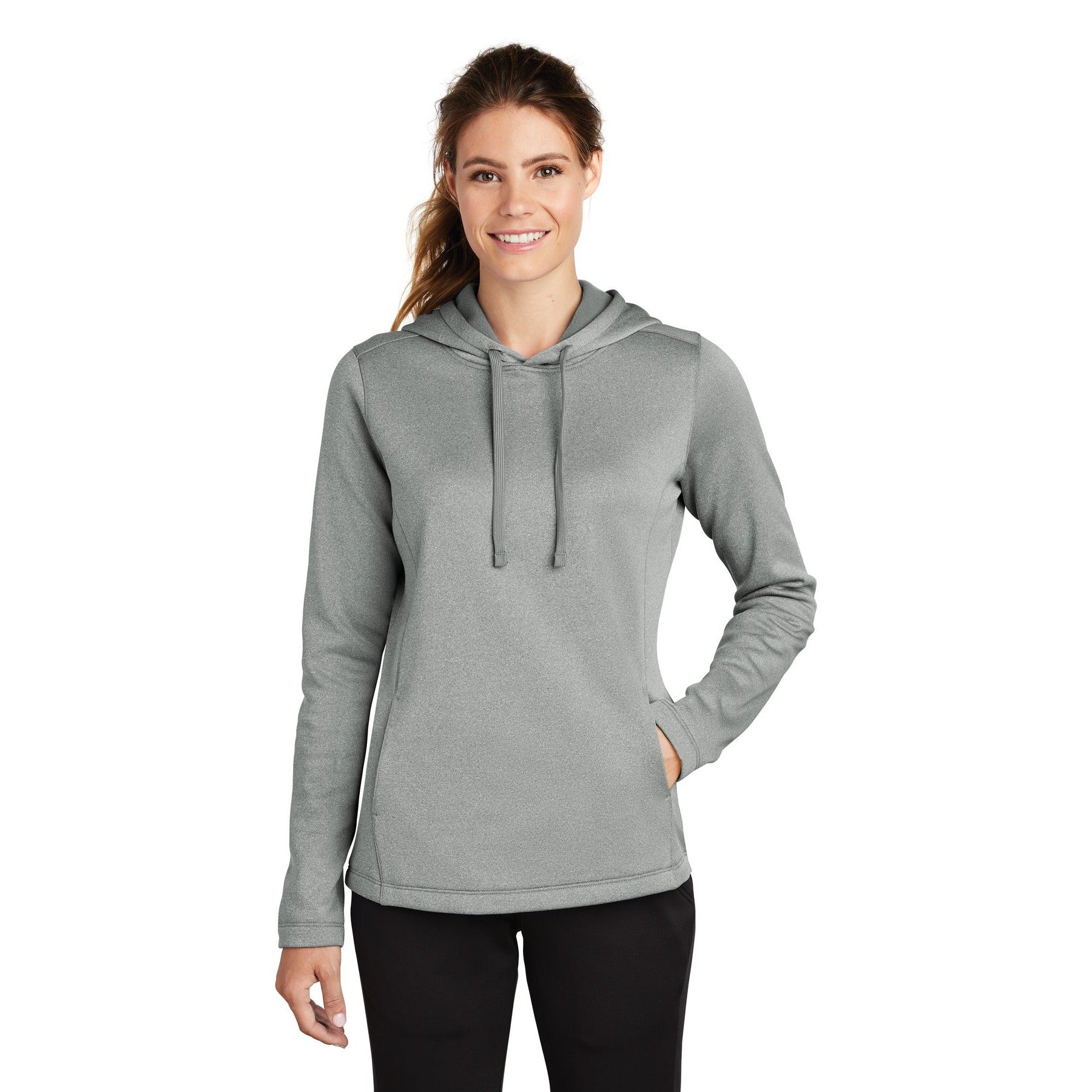 Sport-Tek-Sport-Tek ® Women's PosiCharge ® Sport-Wick ® Heather Fleece Hooded Pullover. LST264-MedTech-2